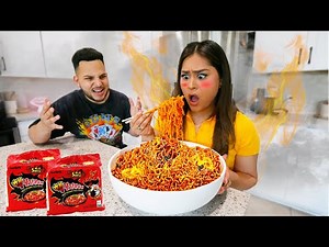 Eating the Worlds SPICIEST Noodles!!! **Korean Noodle Challenge**