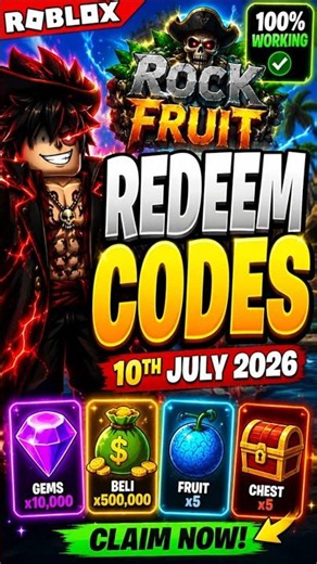 Roblox Rock Fruit Codes | Rock Fruit Redeem Codes