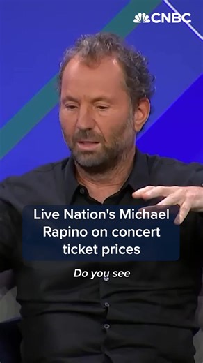 Live Nation Entertainment President and CEO Michael Rapino at #GamePlan25 said the "cost has gone up" for concert tickets, but that artists are "elevating" their game and are "forfeiting margin for the experience." | CNBC