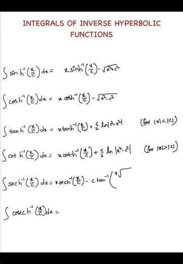 Inverse Hyperbolic Integrals Explained Fast | JEE Maths