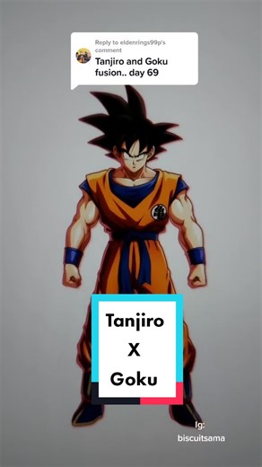 Tanjiro x Goku Fusion Fan Art