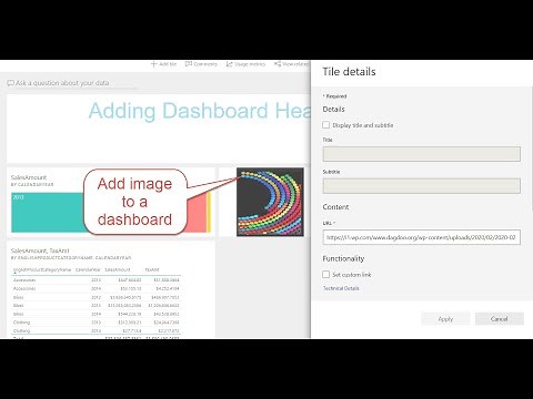 Add Image to a Dashboard Power BI Service