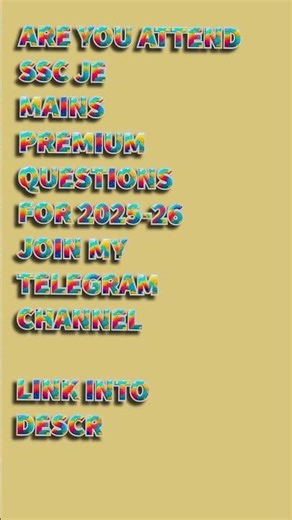 ssc je mains 2025 freequiz test series telegram channel#sscje#sscjemechanical#sscjemains#mechanical