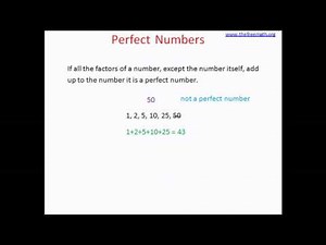 What are Perfect Numbers?