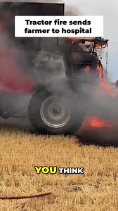 Field on fire! Combine harvester goes up in flames. This is the harsh reality of farming and the risks farmers face daily. Stay safe out there. #Farming #FarmLife #CombineHarvester #Fire #Safety