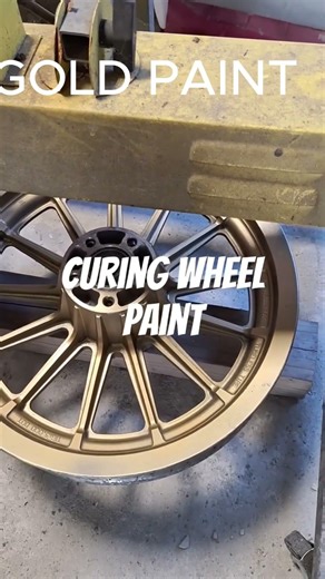 Engine Paint on a Motorcycle Wheel Seymour Gold B0088LVBWO