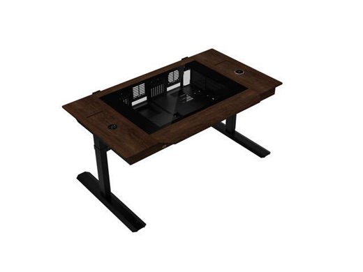 Lian Li DK-07 Wood Motorized Standing Desk - Supports Dual E-ATX, Wireless Charging, Height Adjustable, Up to 2 ATX PSUs, PC Case Compatible w/ 480mm/420mm Radiators, 17 Fans - DK07X-WD - Newegg.com