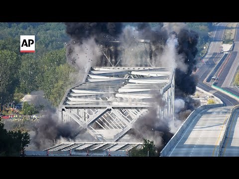 Watch as the Missouri River bridge is demolished