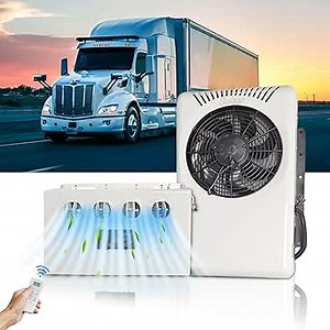 12V Air Conditioner Split Truck Parking Ac Unit, 12 Volt DC Inverter Air Conditioner with Remote Control, 720W Quiet Fast Cooling For Semi-Truck, Bus, Camper, Pickup, Motorhome, RV, Trailer
