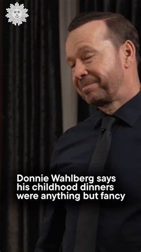 Donnie Wahlberg reflects on his humble upbringing, recalling family dinners around a picnic table in their kitchen. He says his mother sometimes made tables out of milk crates, opposite to the elegant dining rooms he finds himself in today. | CBS Sunday Morning