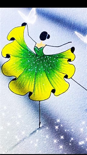 28 Seconds Challenge! 👗#shorts #art #painting #drawing