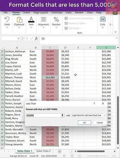 Conditional Formatting Cells are Less than a value | Subscribe | Excel Tips & Tricks |