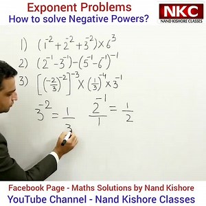7K views · 618 reactions | Exponent Problems - How to solve negative powers?? | Maths Solutions by Nand Kishore | Facebook