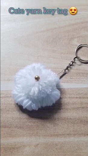 Cute yarn key tag 🤩| How to make yarn idea #diy #craft #ceylocraft #handmade #shorts #yarn #yarnart