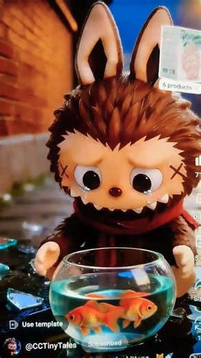 Labubu just wanted to save gold fish 🐠#labubu