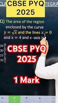 Q) The area of the region enclosed by the curve 𝑦=√𝑥 and the lines 𝑥=0 and x=4 and x -axis is