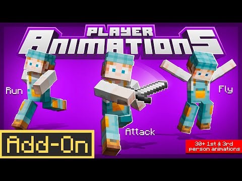 PLAYER ANIMATION Addon for Minecraft Bedrock / MCPE 1.21 – Smooth, Realistic & Next-Level Movement!🔥