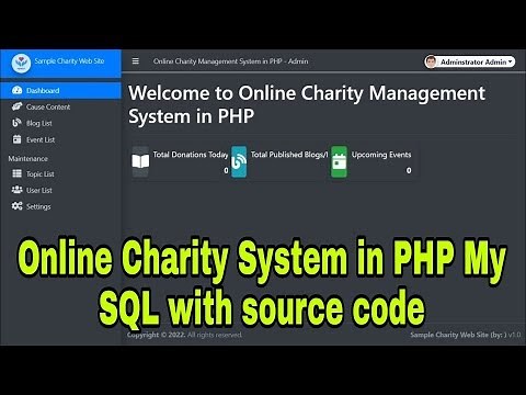 Online Charity System in PHP My SQL with source code