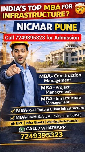 NICMAR Pune MBA Construction Management 2026 | Fees, Placements, Admission & Reality Check