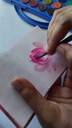 beautiful lotus 🪷 flower watercolor painting #paintingideas #flowerpainting #lotus