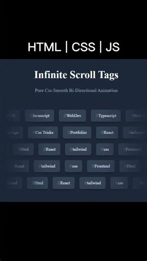 Infinite Scrolling Tags Animation use | HTML | CSS | JS #JavaScript #html #css #animation #coding
