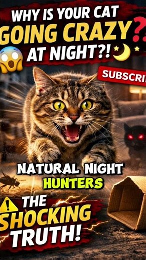 Why Are Cats Crazy at Night? 😳🌙 #catbehavior #cats #catsusa #catfacts #animalfacts #catvideos