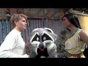 Meeko Photobombs Pocahontas Tommy and Megan