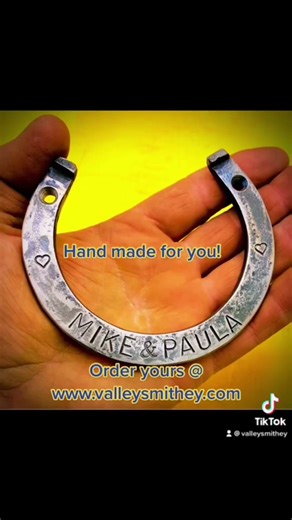 Hand forged hand stamped personalized horseshoe keepsakes order yours today #weddingfavors