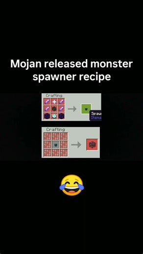 mojan released monster spawner recipe #minecraft #gaming