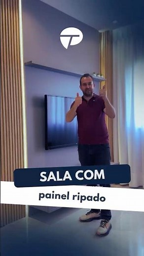 Sala com painel ripado!