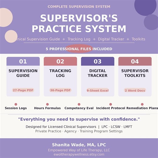 Clinical Supervision Bundle | Supervision Guide, Tracking Log, Evaluation Forms, Checklists | LPC LCSW LMFT Supervisor Resources - Etsy
