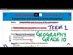 Geography Grade 10 Composition and the structure of the atmosphere Term 1