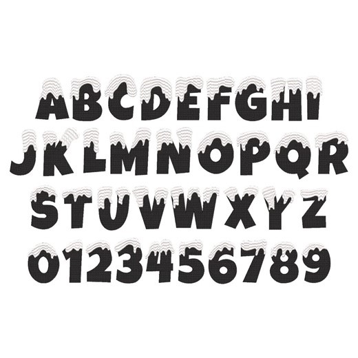 Snow Embroidery Font Design, 9 Sizes, A-Z Sorted, Alphabet Letters Winter Embroidery Font, Christmas Embroidery, BX File, BX Font - Etsy