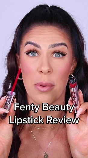 Testing the new Fenty liquid lipsticks👀 These are probably the most pigmented lipsticks I’ve ever tried😱 #makeup #beauty #fentybeauty #fentybowl #rihanna #lipstick #lipswatch #makeupreview