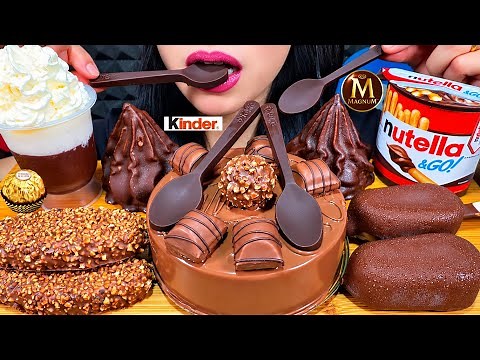 ASMR CHOCOLATE CAKE, MAGNUM ICE CREAM, NUTELLA & GO, KINDER MAXI KING MASSIVE Eating Sounds