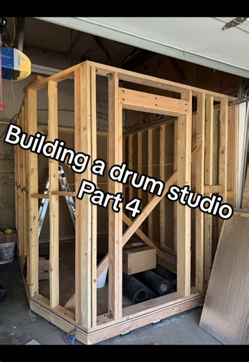 Replying to @kev.the.drummer #greenscreenvideo building a soundproof drum studio from scratch part 4 - FRAMING! Ceiling is coming next #drums #soundproof #recordingstudio