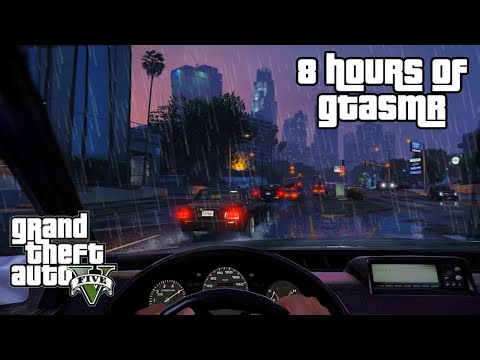 8 Hours of GTA ASMR 🌆 NO Mid-Roll Ads 🌃 Ear to Ear Whispering, Car Sounds, Rain