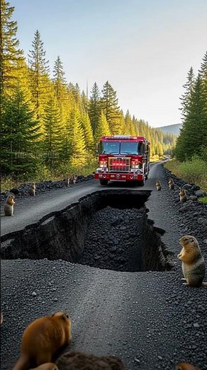 Gophers To The Rescue To Help A Fire Truck! #animals #rescue #wildlife