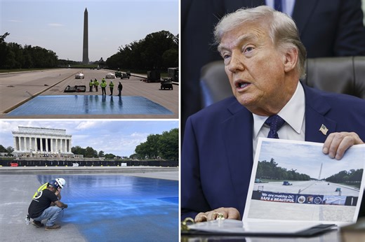 Trump pledges to clean up ‘filthy’ Lincoln Memorial reflecting pool and turn it ‘American-flag blue’