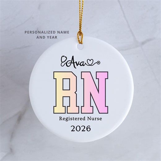 Personalized RN Graduation Ornament, Class of 2026 Keepsake, Registered Nurse Gift - Etsy