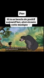 ✨ | Rien de mieux que cette musique pourrait être positif aujourd’hui ! Film : le livre de la jungle / Disney [ #humour #explorer #positif #funny #love #son #love #life #lelivredelajungle #expérience ] | Mamandethea