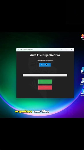 No software needed, just one script to instantly organize your desktop and folders. ❤️‍🔥🎭 #python