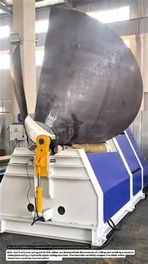 Heavy Steel Plate Rolling Process Using Hydraulic Plate Bending Machine.