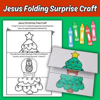 Jesus Christmas Tree Folding Surprise Bible Craft Sunday School Lesson Activity