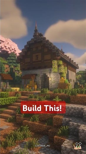 Easy Alpine Barn You Need in Minecraft! #minecraft #medieval #shorts #viral #freedownload