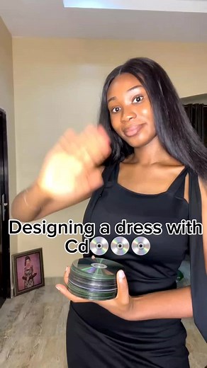 Creative CD Dress Design Using Recycled Materials