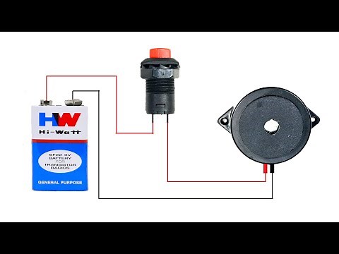 How to Connect(Wire) DC Buzzer with 9V Battery & Switch | How to Make a Simple Electric Circuit