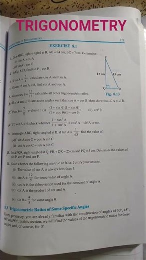 NCERT maths#Trigonometry#,Class10# Ch 8
