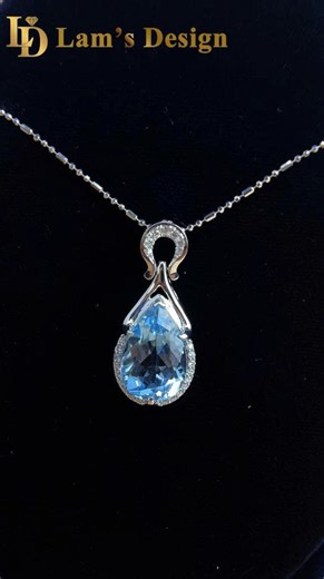 ✨ Elegant Blue Gemstone Pendant – Lam’s Design ✨ Radiating pure...