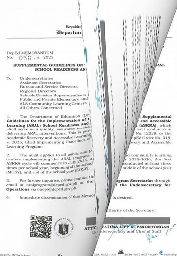 DepEd Memorandum No. 056, s. 2025